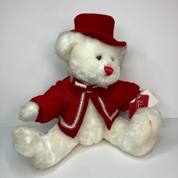 TB Toy Valentine's Day Teddy Bear 11" Plush Red Velvet Top Hat Jacket - Picture 2 of 16